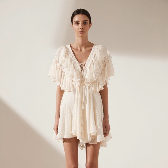 STELLA RUFFLE DRAWSTRING MINI DRESS
NWOT - Picture 1 of 8